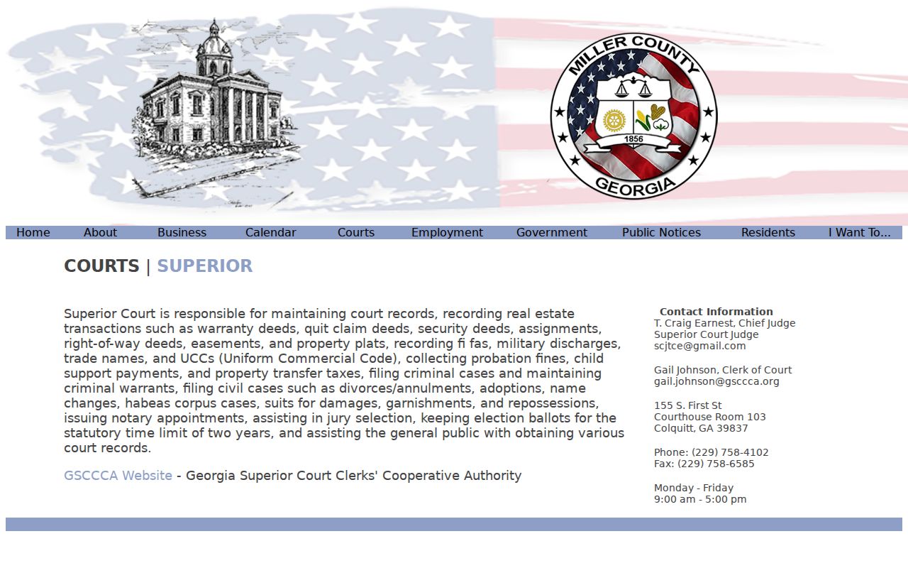 Miller County warrant records Superior Court criminal records statement