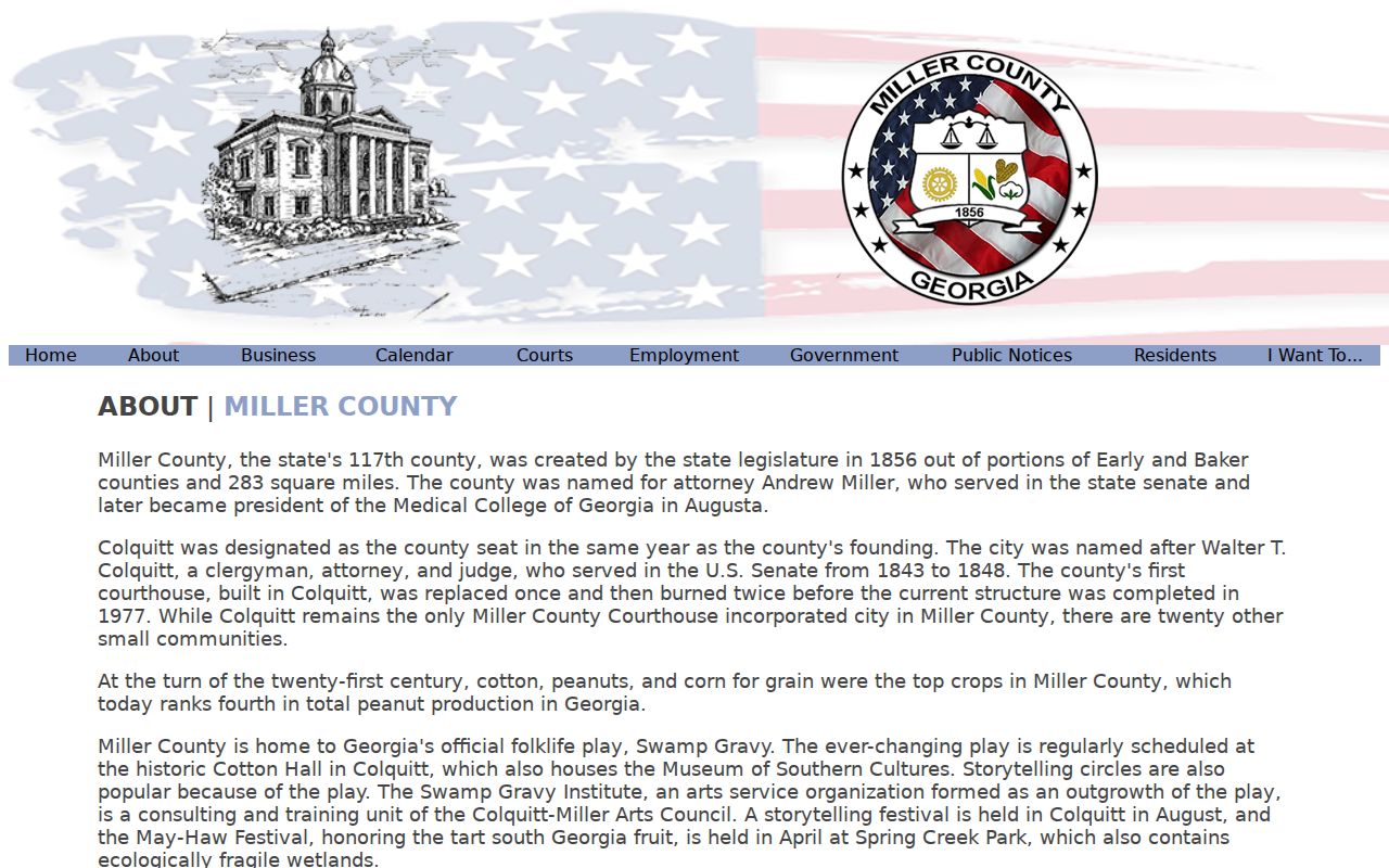 Miller County warrant records courthouse and county-seat context